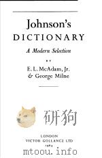 JOHNSON.S DICTIONARY PDF电子版封面 E.L.MCADAM JR.& GEORGE MILNE
