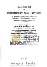 HANDBOOK OF CHEMISTRY AND PHYSICS PART 1 PDF电子版封面 CHARLES D.HODGMAN M.S.