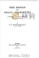 THE DESIGN OF SMALL PROPERTIES PDF电子版封面 M.E.BOTTOMLEY M.L.D.