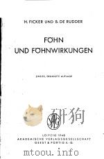 FOHN UND FOHNWIRKUNGEN PDF电子版封面 H.FICKER UND B.DE RUDDER