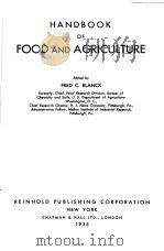 HANDBOOK OF FOOD AND AGRICULTURE PDF电子版封面 FRED C.BLANCK