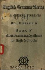 IDIOM GRAMMAR AND SYNTHESIS PDF电子版封面 J·C·NESFIELD