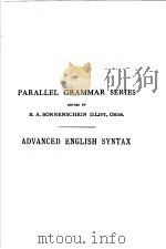 ADVANCED ENGLISH SYNTAX PDF电子版封面 C·T·ONIONS