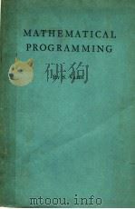 MATHEMATICAL PROGRAMMING PDF电子版封面 BY S·VAJDA
