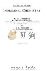 FRITZ EPHRAIM INORGANIC CHEMISTRY PDF电子版封面 P·C·THORNE