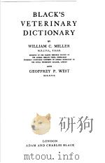 BLACK‘S VETERINARY DICTIONARY PDF电子版封面 WILLIAM C·MILLER