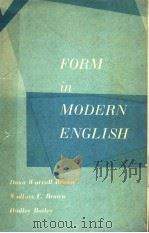 FORM IN MODERN ENGLISH PDF电子版封面