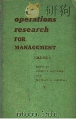 OPERATIONS RESEARCH FOR MANAGEMENT VOLUME 1 PDF电子版封面 JOSEPH F.MCGLOSKEY AND FLORENC