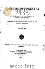 JOURNAL OF FORESTRY VOLUME 20     PDF电子版封面     