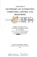 DICTIONARY OF AUTOMATION COMPUTERS CONTROL AND MEASURING PDF电子版封面 W.E.CLASON