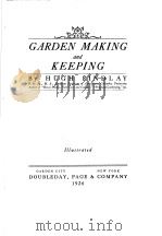 GARDEN MAKING AND KEEPING PDF电子版封面 HUGH FINDLAY