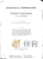 ECOLOGICAL MONOGRAPHS TWENTY-YEAR INDEX PDF电子版封面