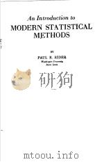 AN INTRODUCTION TO MODERN STATISTICAL METHODS PDF电子版封面 PAUL R.RIDER