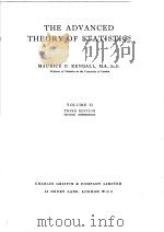 THE ADVANCED THEORY OF STATISTICS VOLUME Ⅱ THIRD EDITION SECOND IMPRESSION PDF电子版封面 MAURICE G.KENDALL