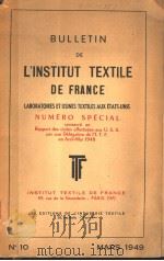 BULLETIN DE L'INSTITUT TEXTILE DE FRANCE PDF电子版封面
