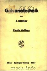 GALVANOTECHNIK PDF电子版封面 JEAN BILLITER