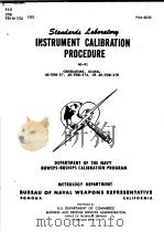 INSTRUMENT CALIBRATION PROCEDURE AG-61 PDF电子版封面