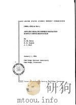 APPLIED HEALTH PHYSICS RADLATION SURVEY INSTRUMENTATION PDF电子版封面 D.M.DAVIS E.D.GUPTON J.CLHAR