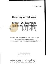 EFFECT OF BETATRON OSCILLATIONS ON THE LONGITUDINAL STABILITY OF A COASTING BEAM PDF电子版封面 V.KELVIN NEIL