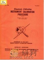 INSTRUMENT CALIBRATION PROCEDURE AG-15 PDF电子版封面