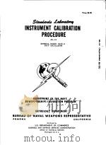 INSTRUMENT CALIBRATION PROCEDURE AG-14 PDF电子版封面
