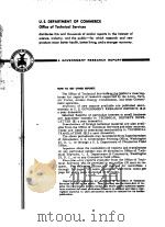 U.S.DEPARTMENT OF COMMERCE OFFICE OF TECHNICAL SERVICES PB-150997 PDF电子版封面