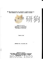 ON THE APPLICATION OF LYAPUNOY'S SECOND METHOD TO THE SYNTHESIS OF NONLINEAR CONTROL SYSTEMS PDF电子版封面