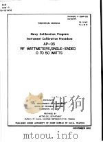NAVY CALIBRATION PROGRAM INSTRUMENT CALIBRATION PROCEDURE AP-03（ PDF版）