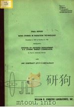 FINAL REPORT BASIC STUDIES IN RADIATION TECHNOLOGY PDF电子版封面