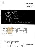 REACTOR INSTRUMENTATION AND CONTROL PROGRESS REPORT NO.74 PDF电子版封面