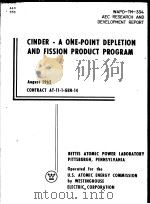 CINDER-A ONE-POINT DEPLETION AND FISSION PRODUCT PROGRAM PDF电子版封面