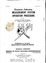 MEASUREMENT SYSTEM OPERATION PROCEDURE HV-08 PDF电子版封面