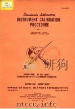 INSTRUMENT CALIBRATION PROCEDURE AG-11 PDF电子版封面