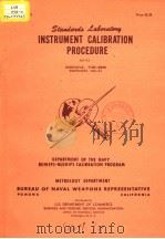 INSTRUMENT CALIBRATION PROCEDURE AG-01 PDF电子版封面