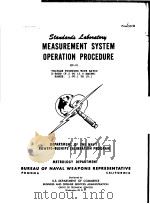 MEASUREMENT SYSTEM OPERATION PROCEDURE HV-01 PDF电子版封面