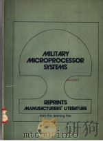 MILITARY MICROPROCESSOR SYSTEMS PDF电子版封面