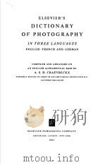 ELSEVIER'S DICTIONARY OF PHOTOGRAPHY PDF电子版封面