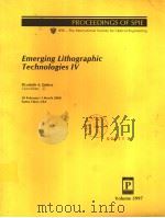 EMERGING LITHOGRAPHIC TECHNOLOGIES IV PDF电子版封面 ELIZABETH A·DOBISZ