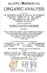 ALLEN'S COMMERCIAL ORGANIC ANALYSIS VOL Ⅴ FIFTH EDITION PDF电子版封面