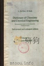 DICTIONARY OF CHEMISTRY AND CHEMICAL ENGINEERING 2ND REVISED AND ENLARGED EDITION VOLUME 2 1979 PDF电子版封面
