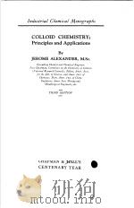 COLLOID CHEMISTRY PRINCIPLES AND APPLICATIONS PDF电子版封面 JEROME ALEXANDER M.SC.
