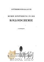 KOLLOIDCHEMIE UNTER BESONDERER BERUCKSICHTINUNG PDF电子版封面