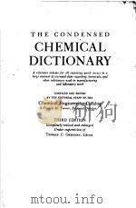 THE CONDENSED CHEMICAL DICTIONARY THIRD EDITION PDF电子版封面