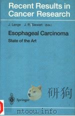 RECENT RESULTS IN CANCER RESEARCH ESOPHAGEAL CARCINOMA STATE OF THE ART PDF电子版封面 3540653236 J.LANGE J.R.SIEWERT