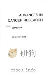 ADVANCES IN CANCER RESEARCH VOLUME 44 PDF电子版封面 0120066440 GEORGE KLEIN SIDNEY WEINHOUSE
