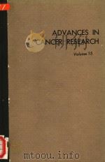 ADVANCES IN CANCER RESEARCH VOLUME 15 PDF电子版封面 GEORGE KLEIN SIDNEY WEINHOUSE