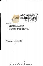 ADVANCES IN CANCER RESEARCH  VOLUME 40（ PDF版）