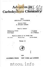 ADVANCES IN CARBOHYDRATE CHEMISTRY VOLUME 14 1959 PDF电子版封面