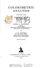 COLORIMETRIC ANALYSIS VOLUME ONE PDF电子版封面 NOEL L.ALLPORT