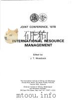 INTERNATIONAL RESOURCE MANAGEMENT 1978 PDF电子版封面 0909520437 J.T.WOODCOCK